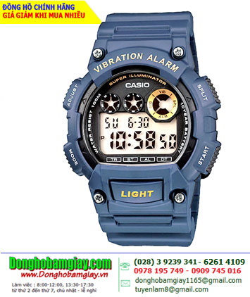 Casio W-735H-2AVDF; Đồng hồ điện tử Pin 10Năm Casio W-735H-2AVDF chính hãng